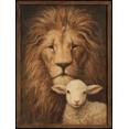 thumbnail image 1 of Lion And Lamb Religious Canvas Wall Art 15.75x11.81 Inches, 1 of 8