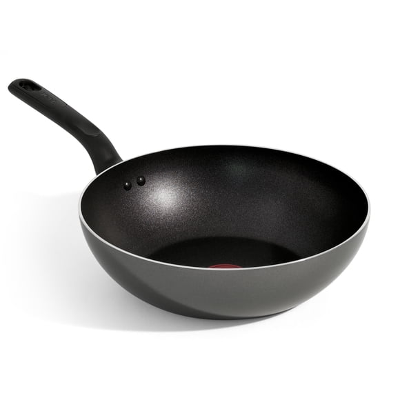T-fal Easy Care Non-Stick 28cm / 11" Wok Pan, ProGlide Non-Stick, with Thermo-Spot® Technology, Oven and Dishwasher Safe, Black
