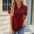 thumbnail image 2 of FAIWAD Women's Plus Size Summer Tops Short Sleeve V Neck Tunic Tops Summer Basic Lapel Pullover Tops, 2 of 3