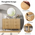 thumbnail image 4 of Commode à 6 Tiroirs Cannelés, Organisateur de Rangement Moderne en Bois pour Chambre, Garde-Robe, Salon et Couloir, 4 of 7