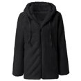 thumbnail image 3 of Womens Fuzzy Fleece Jackets 2023 Clearance Solid Zipper Sharpa Coat Fall Winter Warm Thick Hooded Jacket with Pockets, 3 of 5