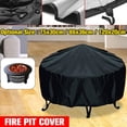 thumbnail image 1 of Outdoors Fire Pit Cover Heavy Duty Waterproof 210T Polyester with Thick PVC Coating Full Coverage PatioRound Fire Pit Fireplace Cover Waterproof Dustproof Black, 1 of 9