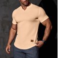 thumbnail image 1 of asjyhkr Mens Workout Compression T Shirts Ribbed V Neck Short Sleeve Tops Summer 2025 Gym Athletic Running Tees, 1 of 9