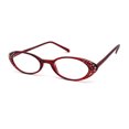 thumbnail image 4 of Lunettes de Lecture pour Femmes à Oeil de Chat Ovales Cloutées de Strass avec Étui Rigide Rouge +1,0, 4 of 4