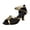 Noir, variante sur Chaussures de Danse Latine pour Femmes à Talon Bas, Sandales Élégantes de Tango et de Fête à Paillettes avec Bride à la Cheville, Mode à Enfiler, Chaussures d'Été Confortables pour Fête, Bleu, Taille 8