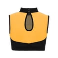 thumbnail image 4 of vastwit Kids Girls Mock Neck Tank Vest Shirts Sleeveless Color Block Letters Printed Cheerleading Uniform Crop Tops Black 6, 4 of 6