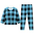 thumbnail image 1 of WEAIXIMIUNG Tout-Petits Enfants Bébés Garçons Filles Pyjamas à Carreaux Imprimés Manteaux d'Hiver Pantalons Ensembles Tenue 2-3 Ans, 1 of 3