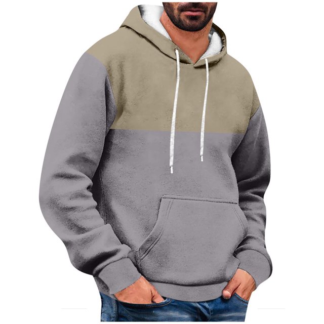 Rbaofujie Chandails à Capuchon pour Hommes Mode Hommes Chandail à Capuchon Confortable à Capuche Poche Cordon Hauts Chandail Molletonné Chandail Molletonné pour Hommes