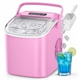 thumbnail image 1 of Simzlife Countertop Ice Maker with Handle,Portable Ice Machine with Basket and Scoop, 9 Bullet Ice In 6 Mins, 26Lbs/24H, Self-Cleaning, 1 of 9