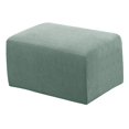 thumbnail image 2 of Stretch Ottoman Cover Ottoman Slipcovers Rectangle Foot Stool Covers Ottoman Foot Rest Cover Jacquard Fabric with Elastic Bottom, 2 of 8