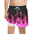 thumbnail image 4 of Maillot de Bain Garçon Uni avec Doublure de Compression Short de Bain Extensible Rose Vif 5T/5 A-6 A, 4 of 4
