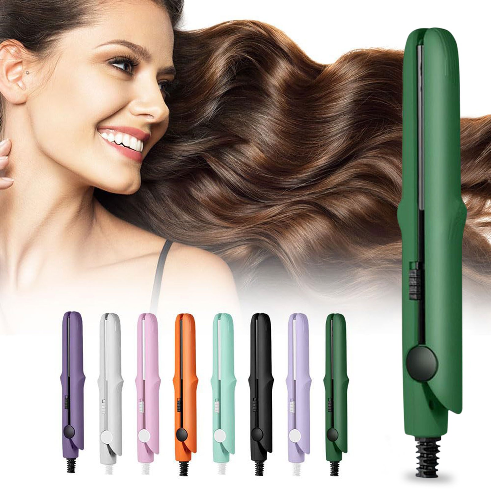 Awwp Green Curling Iron Deep Discounts 2 in 1 Mini Curling Wand Flat Hair Straightener 2024 New Mini Curling Flat Portable Travel Curling Wand Mini Purpose Curling for Short Hair All Hair Types