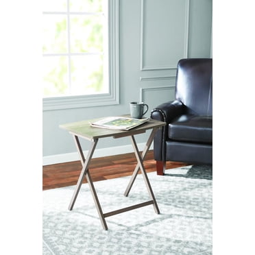 Mainstays Table plateau très grand format Gris rustique