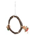 thumbnail image 1 of Hanging Swing Toy,  Wood Branch Woven Ring Colorful Bird Swing Perch  For  L, 1 of 8