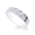 thumbnail image 2 of Men's Diamond Wedding Ring 10K White Gold High Polished Band, 2 of 3