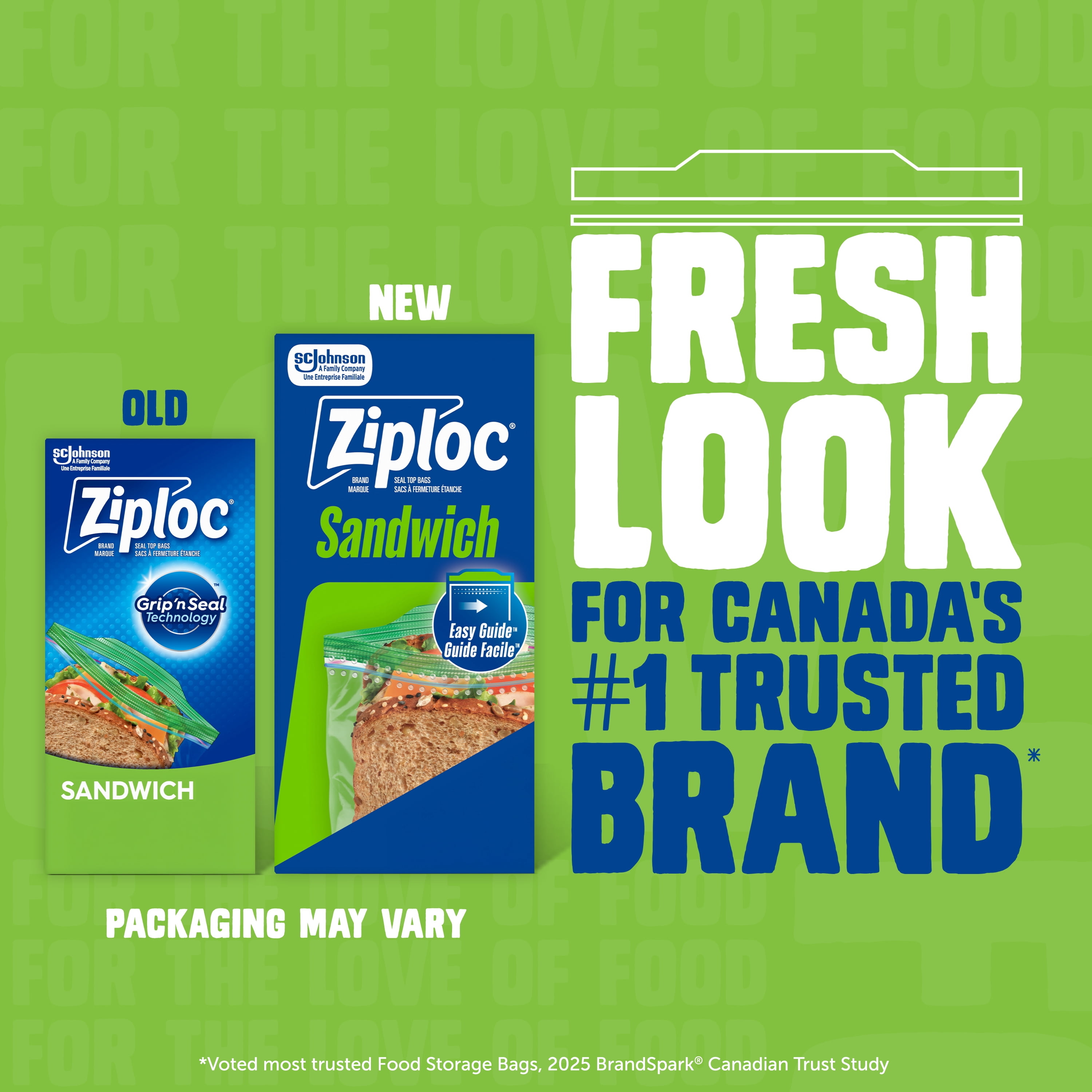 Ziploc Sandwich Bags, Grip and Seal Top, 100 Bags