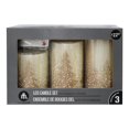 thumbnail image 1 of Hometrends Gold Winter Scene LED Pillar Candle Set with Remote Control, 1 of 5
