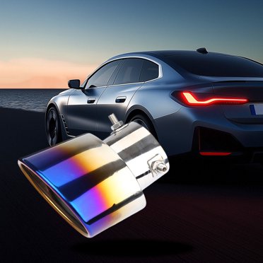 Embout d'Échappement de Voiture en Acier Inoxydable, Couvercle Universel de Queue d'Échappement / Tuyau d'Échappement Décoratif Antirouille / Multicolore Argenté / 13x10,5 cm / Installation Facile, Mise à Niveau Sportive, Résistant aux Égratignures