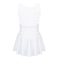 thumbnail image 2 of inhzoy Robe de Patinage Artistique pour Filles Enfants avec Strass et Paillettes, Patineuse de Ballet Danseuse, Costume Scintillant Blanc 16, 2 of 7