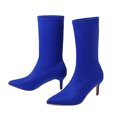 thumbnail image 4 of Women's Shoes British Style Fashionable Smooth Flock Pointed Candy Color Fine Heels Boots, 4 of 8