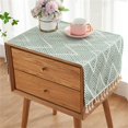 thumbnail image 1 of CUITING Housse de Table de Chevet Simple avec Franges, Nappe Adaptée pour Table de Chevet, Micro-Ondes, Volant Anti-Poussière (15.7 * 35.4 Pouces Vert), 1 of 7