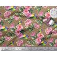 thumbnail image 3 of Soimoi Poly Georgette Fabric Bird,Leaves & Rose Floral Fabric Prints By Yard 52 Inch Wide, 3 of 3