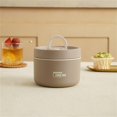 thumbnail image 2 of CHOK Portable Insulated Lunch Container Set Stackable Stainless Steel Food Container with Thermal Bag Leakproof for School Work Picnic Travel Warm Food Storage Box, 2 of 9