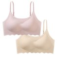 thumbnail image 1 of Timegard 2pc Wireless Bras for Women Seamless Adjustable Strap Breathable Comfy Sleep Underwear Sports Bras, 1 of 6