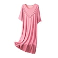 thumbnail image 1 of Diufon Nuisettes en Coton pour Femmes Été Douces à Manches Courtes Col Ras du Cou Robe de Pyjama Décontractée Ample Vêtements de Nuit pour la Maison, 1 of 3