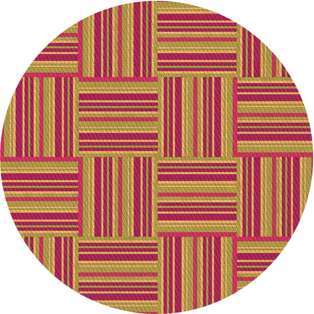 Ahgly Company Machine Washable Indoor Round Transitional Yellow Area Rugs, 8' Round