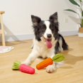 thumbnail image 4 of Bite Resistant Sound Producing Rubber Toys Eething Stick Carrots 2 Colors Pink/Orange, 4 of 16