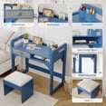 thumbnail image 3 of GloryStar Study Desk & Chair Set, Wooden Writing Table with Fabric Drawers and Built-In Pen Holder for Neat, Organized Learning Spaces, 3 of 7