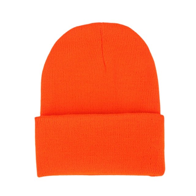 Beanie Elastic Warm Woolen Yarn Roll up Edge Skull Cap for Spring
