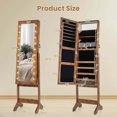 thumbnail image 3 of Costway Armoire à Bijoux avec Miroir LED et 20 Lumières LED Miroir Pleine Longueur Angles Réglables Marron, 3 of 10