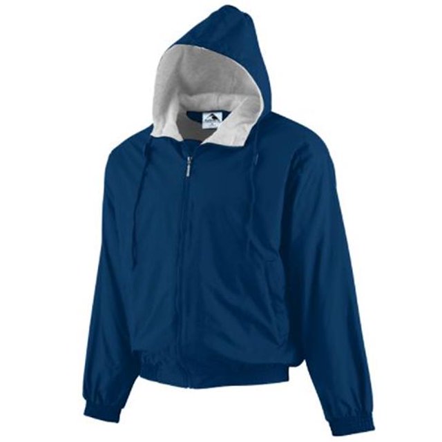 3280A Veste en Taffetas Doublée en Polaire à Capuche, Marine - Moyen