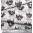 thumbnail image 2 of Soimoi White Cotton Duck Fabric Wolf & Landscape Nature Print Fabric by Yard 42 Inch Wide, 2 of 5