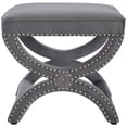 thumbnail image 4 of Modway Expound Velvet Upholstered Nailhead Trim Ottoman in Gray, 4 of 8