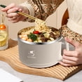 thumbnail image 4 of Khaki Stainless Steel Instant Bowl Suitable For Student Dormitory Picnic Camping Can Be Drained Large Capacity Rice Bowl With Lid Lunch Box Gift, 4 of 6