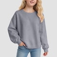 thumbnail image 2 of WUANDIXFA Longues Chandails à Manches pour Fille Automne Chandail à Manches Longues pour Filles Chandail Confortable Doux à la Mode et Décontracté Chandail à Manches Longues à Col Rond pour Filles Gris Foncé, 3-4 Ans, 2 of 5