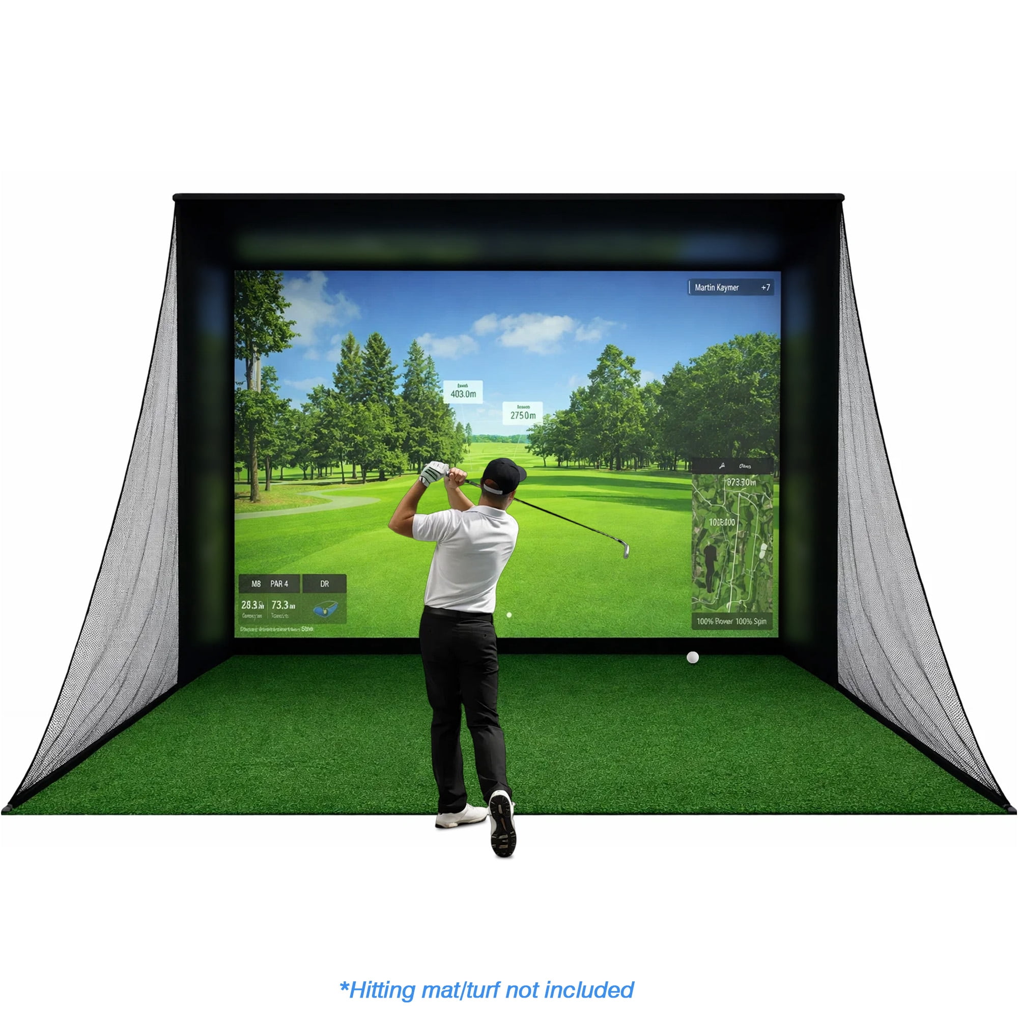 Golf Simulator Enclosure with Upgraded Impact Screen – Heavy-Duty