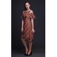 thumbnail image 2 of Bimba Red Bird Print Cold Shoulder Women Swing Tunic Flutter Sleeve Midi Dress - Small, 2 of 6