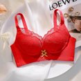 thumbnail image 4 of Women Bra Padded Bra Feature V-Neck Padded Bra Style W-1460 Red L, 4 of 4