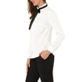 thumbnail image 4 of INSPIRE CHIC Women's Work Office Top Blouse Ruffle Neck Long Sleeve Ribbon Button Down Shirt, 4 of 6