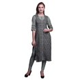 thumbnail image 1 of Bimba Kurti Longue Droite pour Femmes Imprimée Indienne en Rayonne Slub Tunique à Manches 3/4, 1 of 6