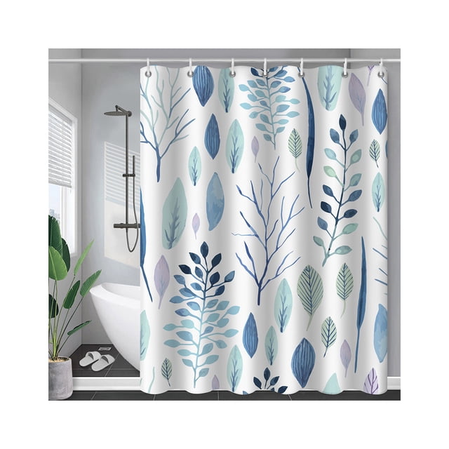 Walson Rideau de Douche Imperméable en Polyester Style Moderne Rideaux de Bain Imprimés Décoration Drapé pour Toilettes Type 2