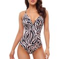 thumbnail image 1 of Womens One Piece Swimsuits Scalloped High Cut Backless Monokinis Bathing Suits, 1 of 4