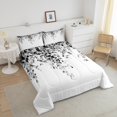 thumbnail image 4 of Erosebridal Eucalyptus Leaf Bedding Queen Comforter Set, Black Down Comforter, Spring Plant Decor, Ultra Soft 3 Pieces, 4 of 8
