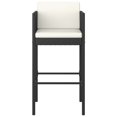 thumbnail image 2 of vidaXL Tabourets de Bar 4 Pcs avec Coussins en Rotin Poly Noir, 2 of 4