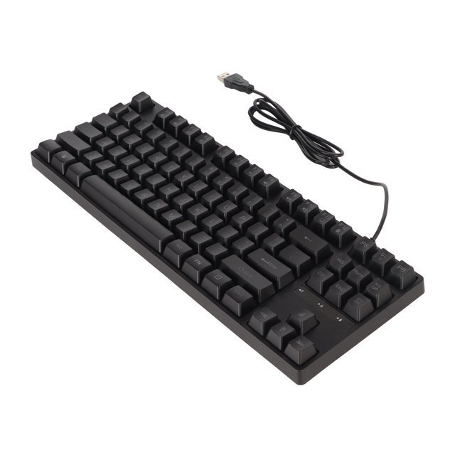 Mechanical Keyboard, USB Wired Keyboard 87 Keys Black For PC