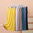 thumbnail image 4 of Huaizzzy Chemise de Nuit d'Été pour Femme Confortable à Col Rond Sans Manches Robe de Maison Tenue de Détente Décontractée Basique Vêtement de Nuit pour Femmes Grande Taille Chemise de Nuit Femme Dames Chemise à Manches Longues Manches Courtes, 4 of 6